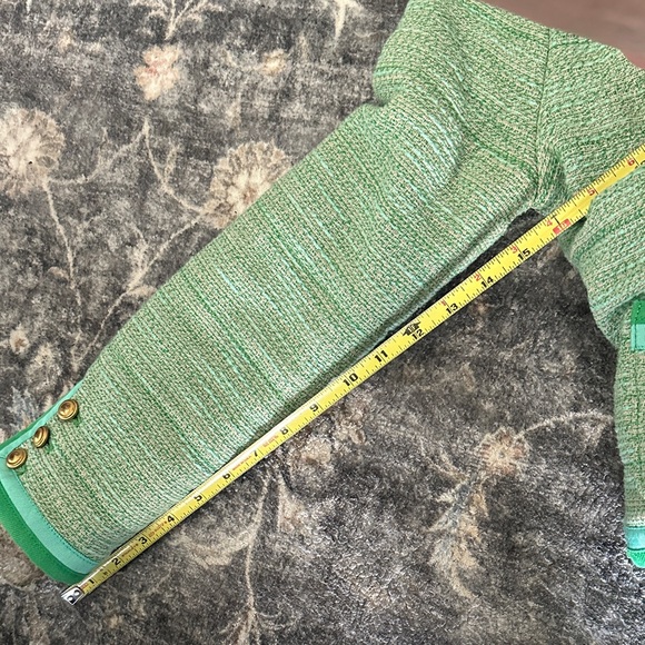 J. Crew Lady Jacket Mint Green Tweed Collarless Blazer - Picture 6 of 7